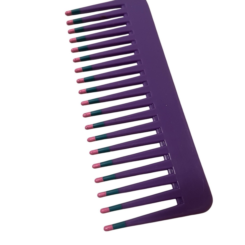 Vintage 80'S/90'S MEBCO Purple Twice Color Dipped Wide Toothed Detangling Comb
